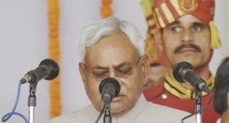 Nitish takes oath as Bihar CM, Lalu's son his deputy