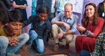 PHOTOS: Wills-Kate join in games with street kids in Delhi