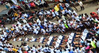 IMAGES: Govindas protest SC Dahi Handi rule