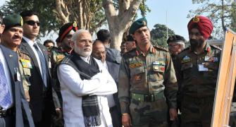 PM visits Pathankot air base; to conduct aerial survey of border areas