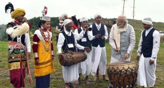 In Meghalaya, PM Modi tries his hand at 'Ka Bom'