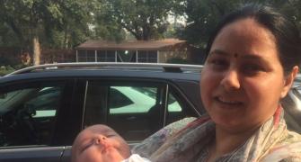 Lalu's grandson makes his Parliament debut. He's only 2-months old