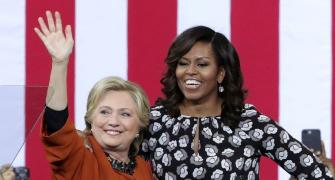 Michelle Obama campaigns with her 'girl' Hillary Clinton