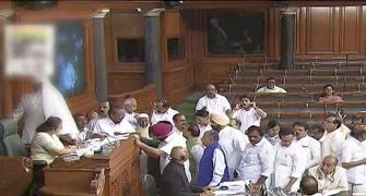 Speaker suspends 6 Congress MPs for throwing paper at Chair