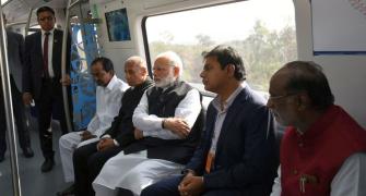PM Modi inaugurates Hyderabad metro, takes first ride