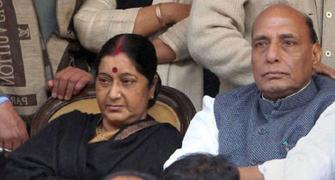 Amid BJP's silence Rajnath supports Sushma over trolling