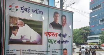 Will win with love: Posters of Rahul hugging PM Modi in Mumbai