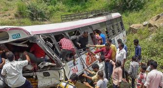 57 killed as bus falls into valley in Telangana