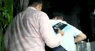 WATCH: CBI team jumps wall to enter PC's house