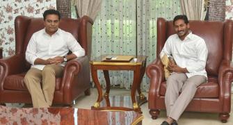 PIX: KCR's son meets Jagan Reddy to build up 3rd front