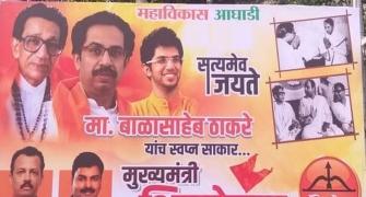 Bal Thackeray-Indira seen together on Sena's poster