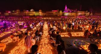 PHOTOS: Ayodhya lit-up with 5 lakh diyas on Diwali eve