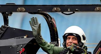 PHOTOS: Rajnath becomes 1st Def Min to fly in Tejas