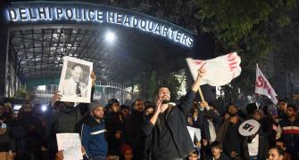 Protest outside Delhi Police HQ after JNU violence