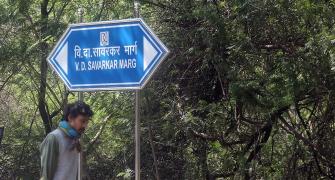 Road inside JNU named after Savarkar; board defaced