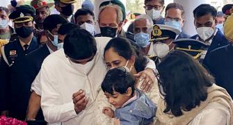 Gen Rawat's daughters bid tearful adieu to parents