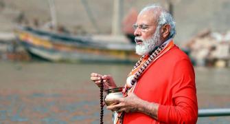 SEE: Modi takes a holy dip in Ganga at Varanasi