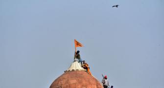 SEE: Farmers storm Red Fort, plant flag on dome