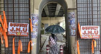 JNU: Hindu Sena puts up saffron flags, with a warning
