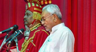 Nitish takes oath as Bihar CM, Tejashwi as his deputy