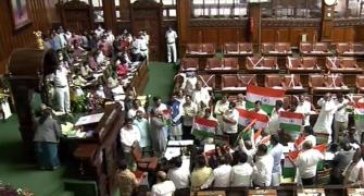 Bedlam in Karnataka assembly over 'insult to flag'