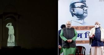 PM targets Cong during unveiling of Netaji's statue