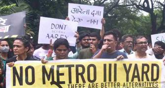 Activists protest against metro car shed at Aarey