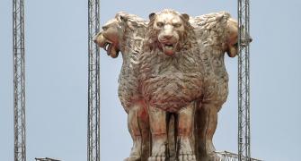 Oppn slams muscular, aggressive lions in emblem