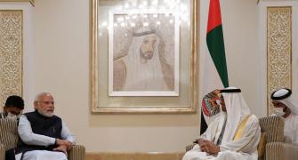 Modi meets UAE Prez Sheikh Mohamed in Abu Dhabi