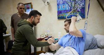 Zelenskky Visits Injured Soldiers