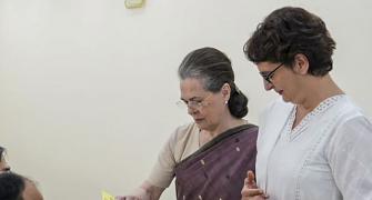 Was waiting for long: Sonia votes in Congress polls