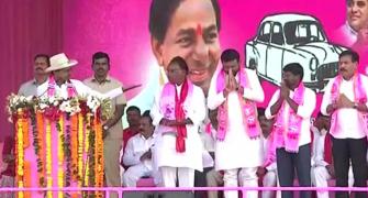 KCR parades MLAs, says BJP offering Rs 100 cr each
