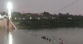 Video: Many fall in river after Morbi bridge collapse