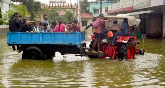 In waterlogged B'luru, techies ride tractors to office