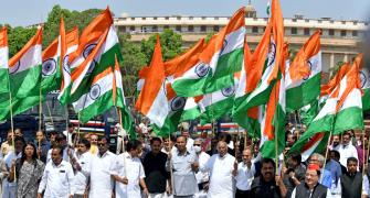 Trinamool, AAP, BRS march with Cong against govt