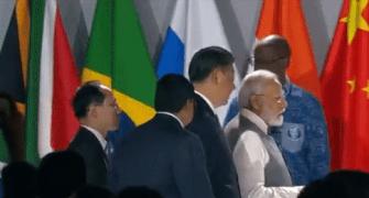 Video: Modi, Xi have brief exchanges in Johannesburg