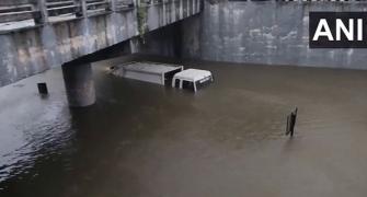 SEE: Container truck goes under as Chennai is flooded
