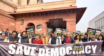 Save Democracy: INDIA protests against MPs' suspension