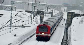 STUNNING! Train Passes Through Snow