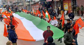 When 100ft Tricolor Covered Srinagar St