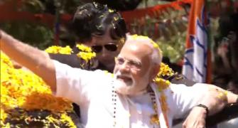 Modi holds mega roadshow in JD-S bastion Mandya