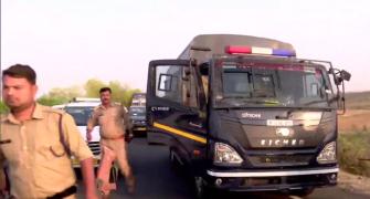 Police vehicle carrying Atiq Ahmed hits cow in MP