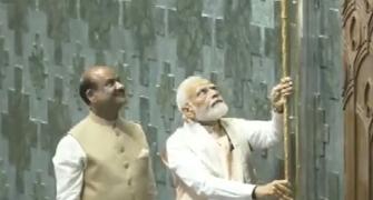 Modi prostrates before Sengol, installs it in new Parl