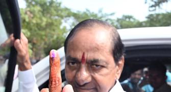 PIX: Famous faces at polling booths in Telangana