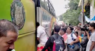 Delhi-bound bus with TMC workers overturns, many hurt