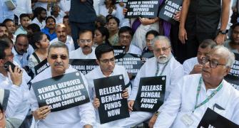 Abhishek Banerjee leads TMC protest at Rajghat