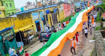 2 carry tricolour with 'crescent moon, star' in Bihar