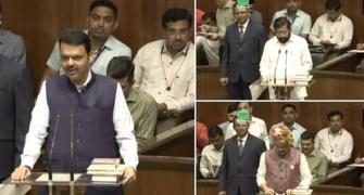 Fadnavis, Shinde take oath again as MVA protests