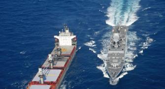 Indian warship helps another vessel under attack  