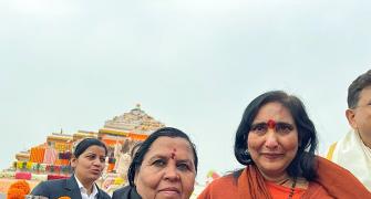 Uma Bharti, Rithambara Get Emotional